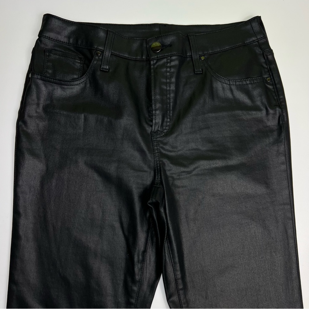 Chicos coated black flare pants size 6 - Picture 4 of 9